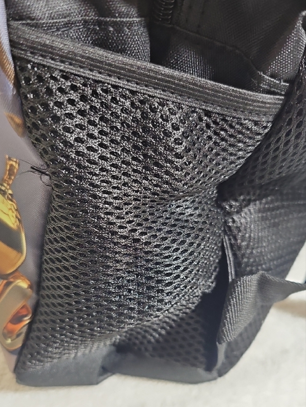 New Sanrio Gilded Hello Kitty Gold and Black Metallic Print Backpack - Picture 5 of 9